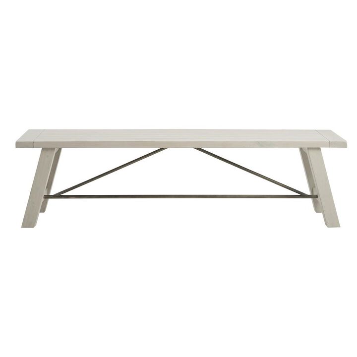 Belen Kox Dining Bench - White Wash Finish, Solid Wood Seat, Belen Kox