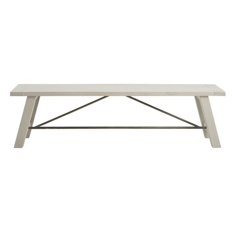 Belen Kox Dining Bench - White Wash Finish, Solid Wood Seat, Belen Kox