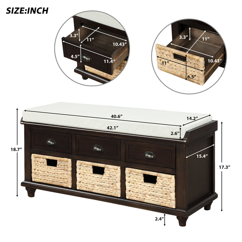 Merax Rustic Storage Bench