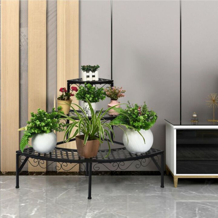 Hivvago 3 Tier Metal Corner Plant Display Rack