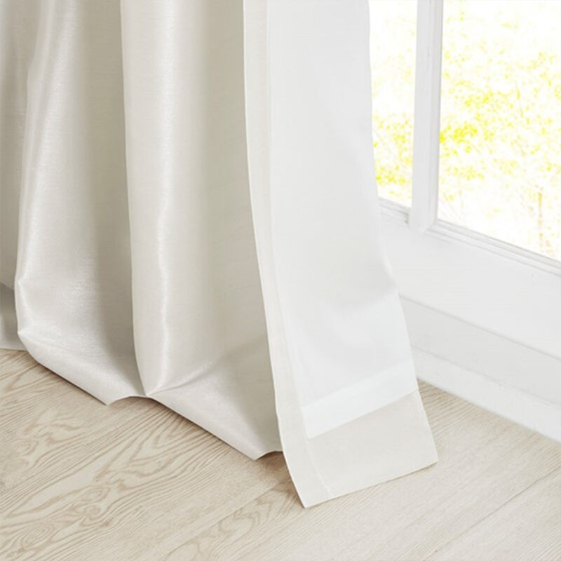 Gracie Mills Elroy Twist Tab Lined Faux Silk Window Curtain Panel - 50x108"