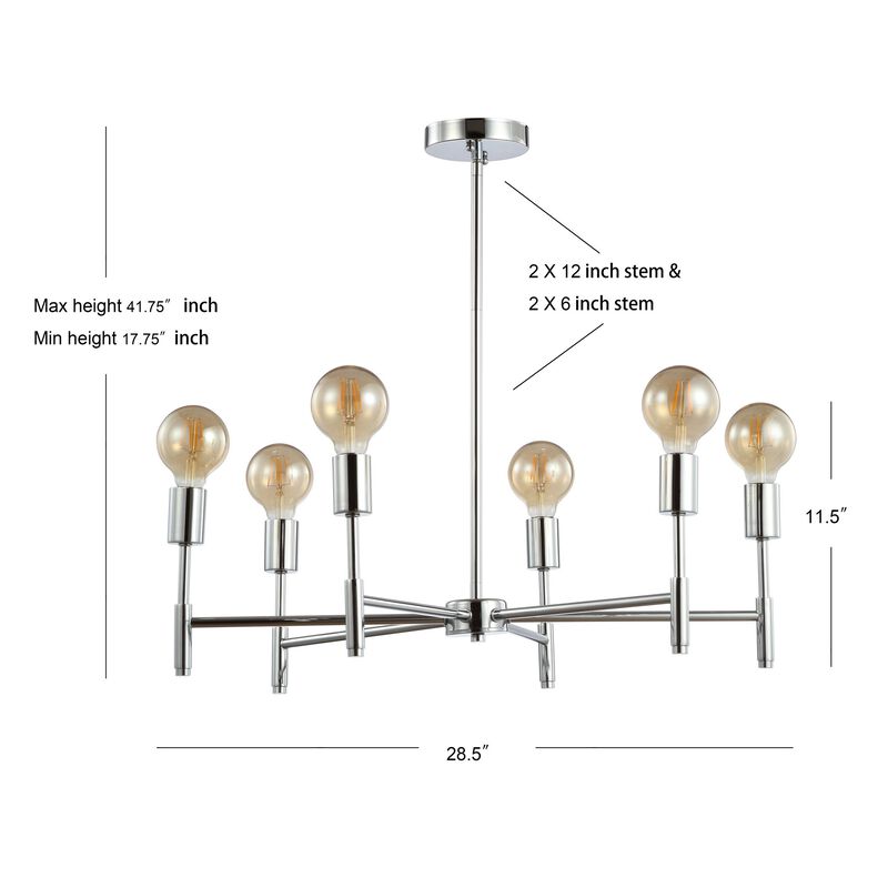 Turing Adjustable Height Metal LED Chandelier