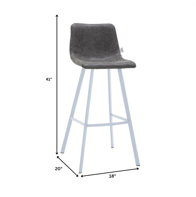 Elland - Bar stool -Light Grey- White Base