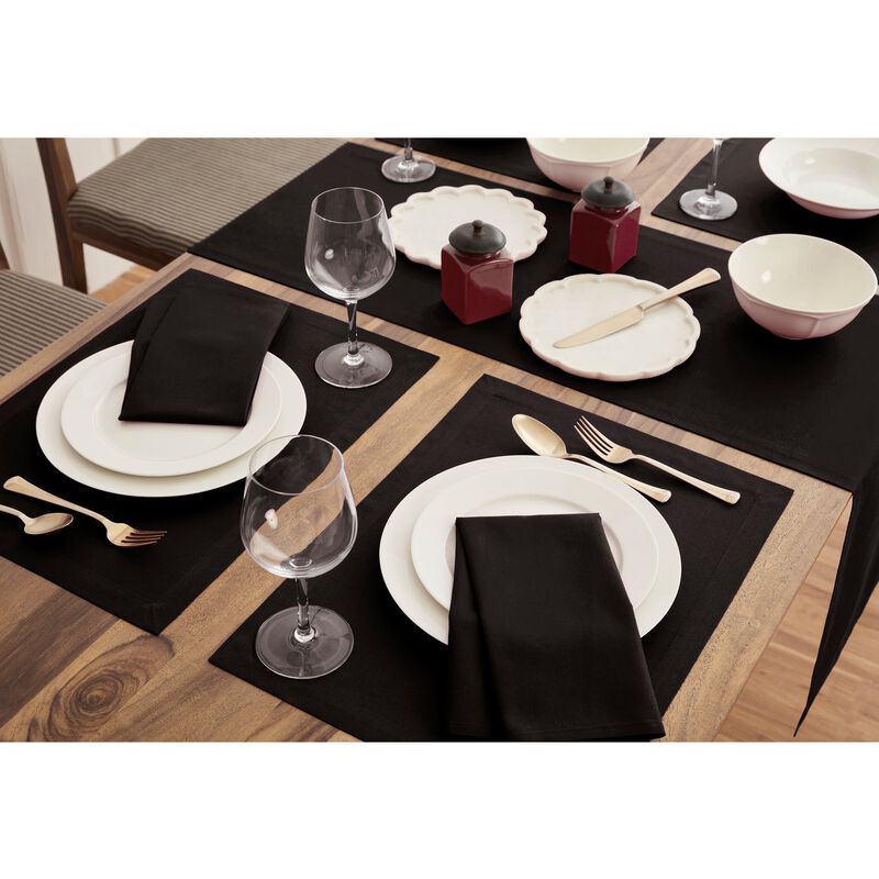 Solino Home Cotton Linen Plain Table Runner | Dru