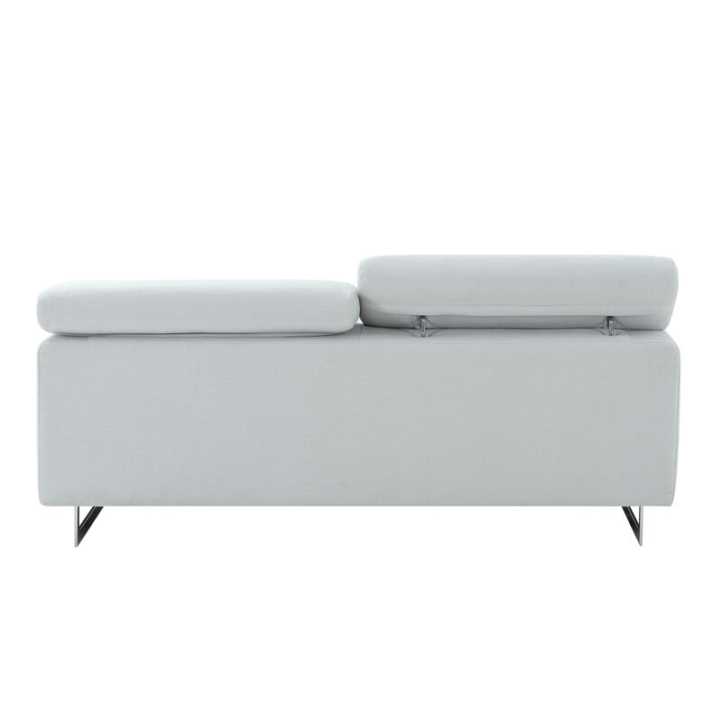 Pasargad Home Noho Serena Modern Loveseats with Adjustable Headrests, Silver