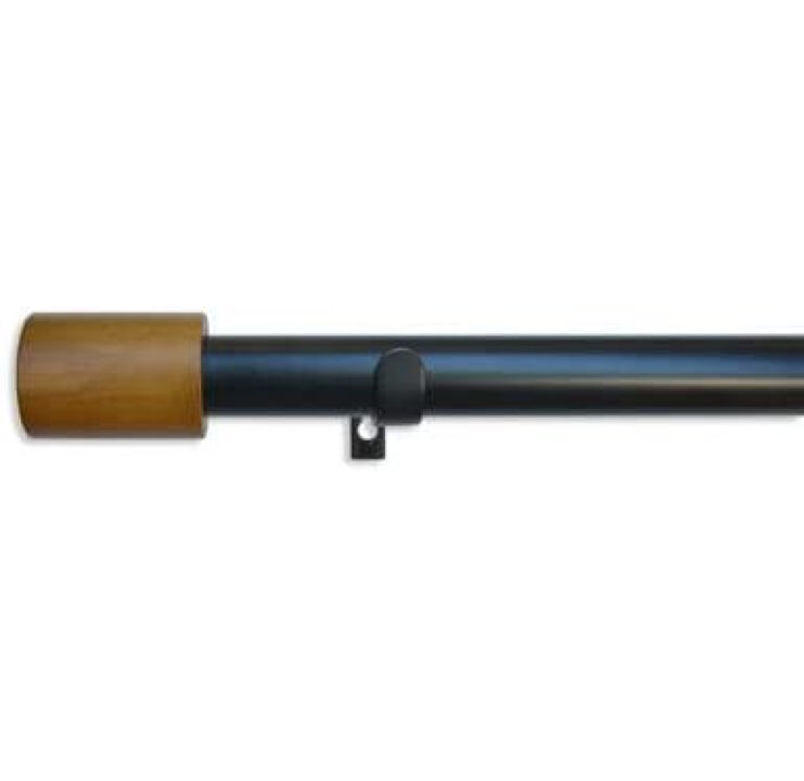 Linen Avenue Wood Cylinder Single Window Curtain Rod Set