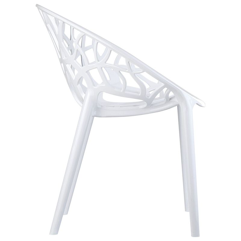 31" Red Transparent Stackable Outdoor Patio Dining Chair