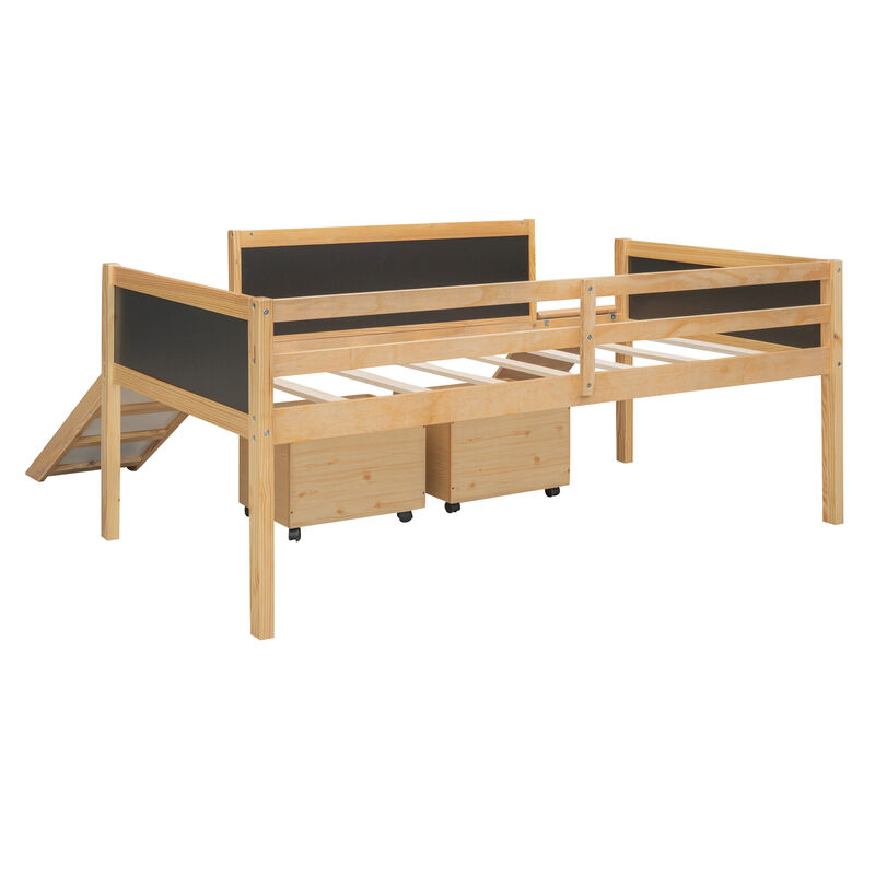 Merax Loft Bed with 2 Storage Boxes