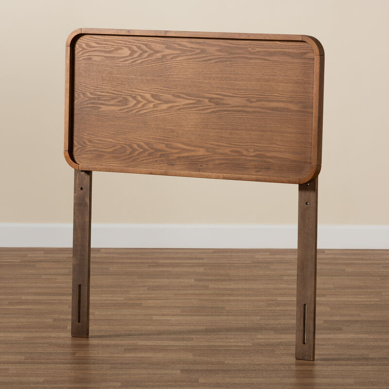 Baxton Studio Mailene Mid Century Modern Walnut Brown Finished Wood Twin Size Headboard
