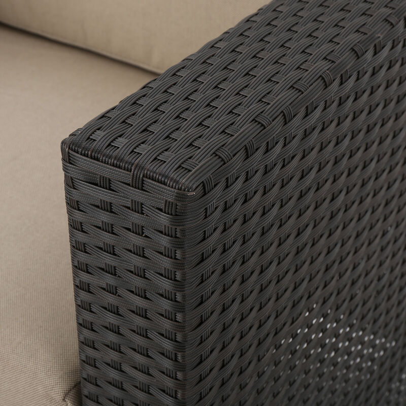 Merax PE Rattan Outdoor Loveseat Sofa