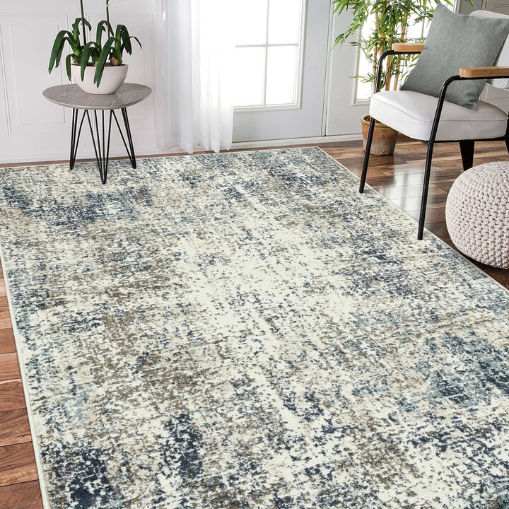 Allure Benson Blue Abstract Area Rug 5'1"x7'6"