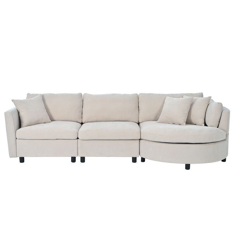 Merax Modern Fabric Sofa with Three Pillows
