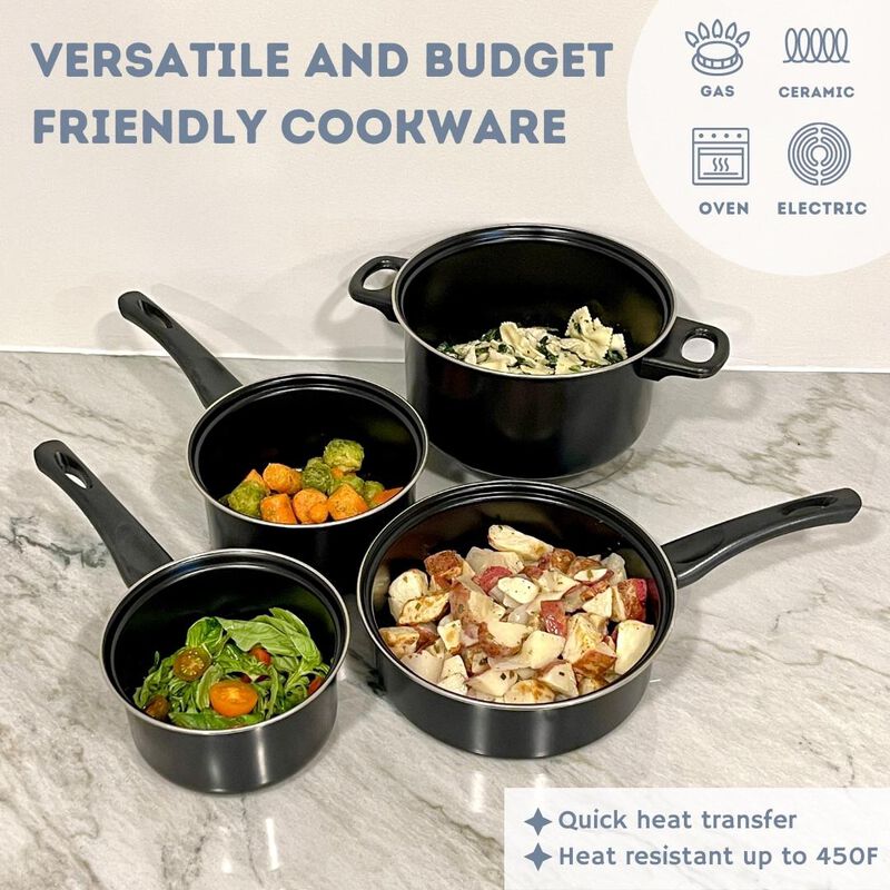 7 Piece Carbon Steel Nonstick Petite Cookware Set
