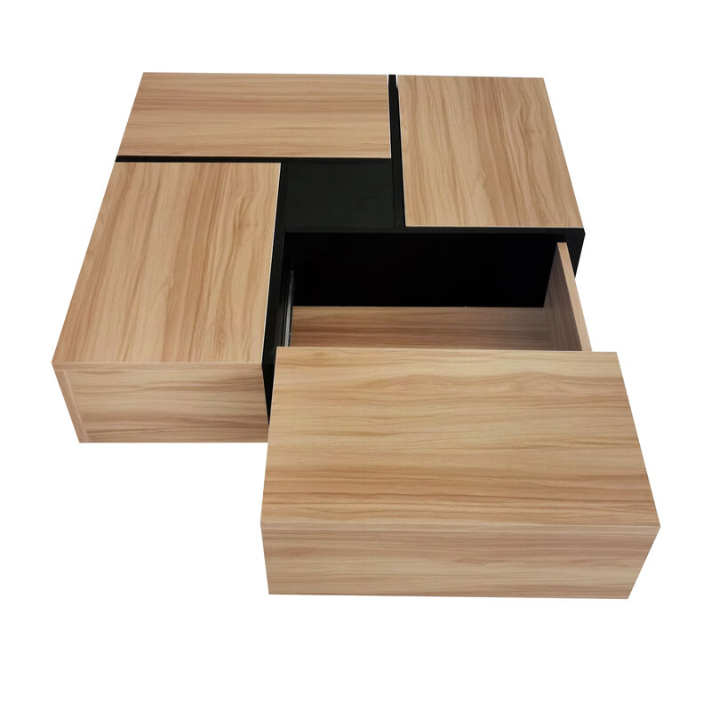 Merax Square UV High-gloss Coffee Table with Storage