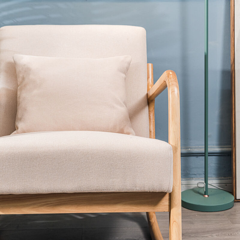 DIANA Solid Wood and  Fabric Rocking Chair
