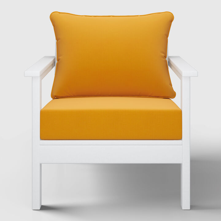 WestinTrends Outdoor Modern HDPE Patio Club Chair with Deep Seat Cushions