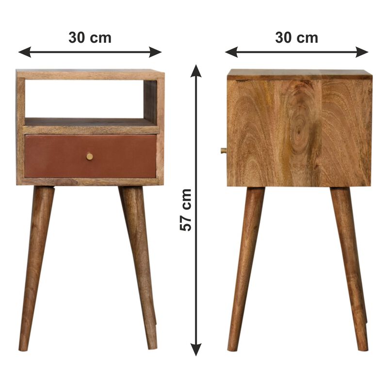 Mini Brick Red Hand  Painted  Solid Wood 1 Drawer NightStand
