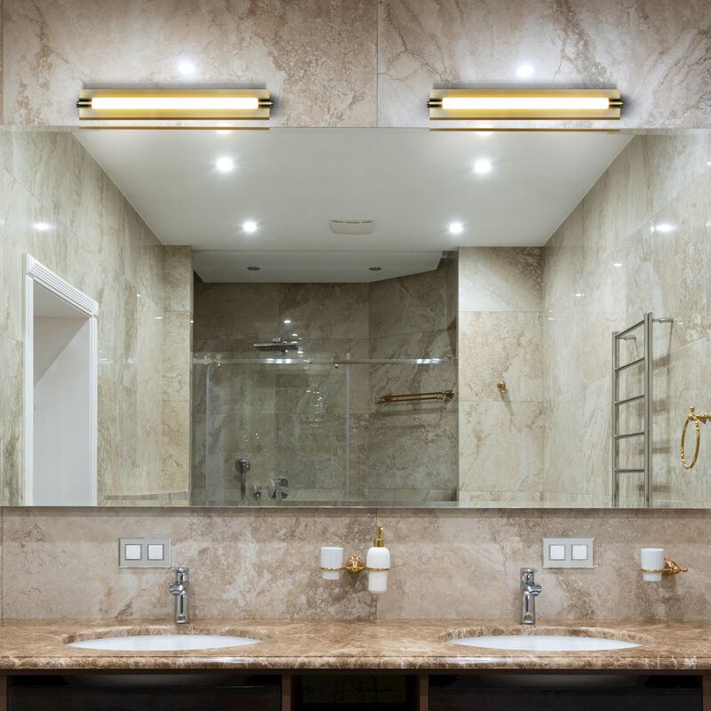 VONN Lighting Integrated LED ADA Compliant Bathroom Wall Lighting Fixture in Antique Brass