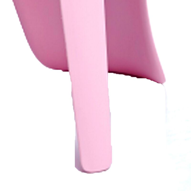 Fyna 16 Inch Kids Chair with Curved Back, Elephant Trunk Design, Pink - Benzara
