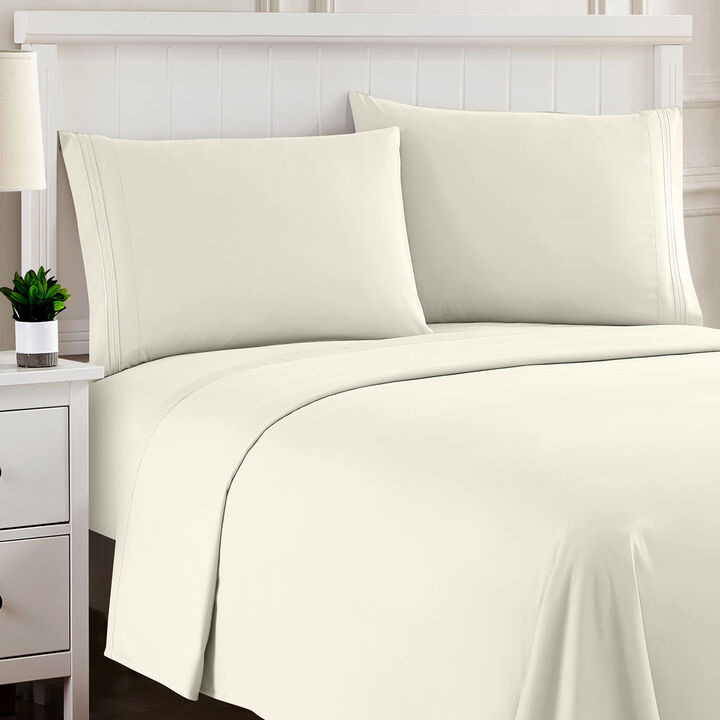 5 Piece Sheet Set, Ultra Soft 1800 Series Collection - Split King, Royal Blue