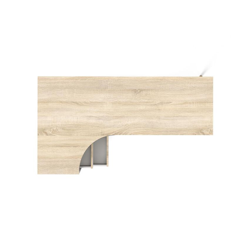 Tvilum Diana 2 Drawer, 3 Shelf Desk, White/Oak Structure