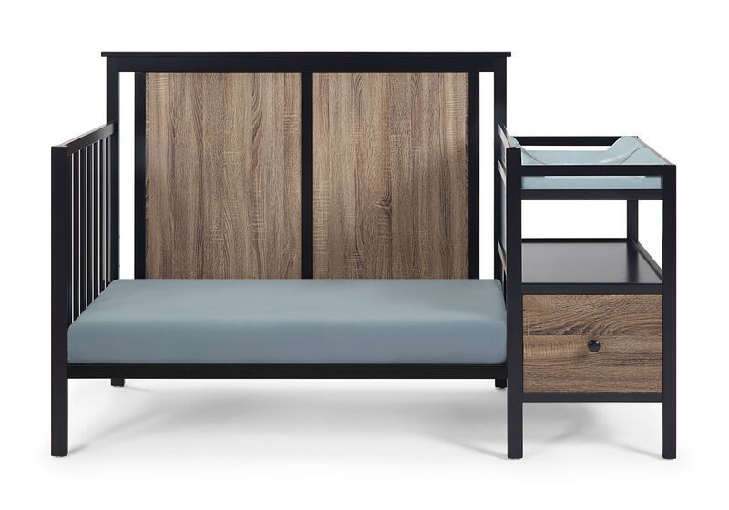 Suite Bebe Connelly 4-in-1 Crib and Changer Combo Black/Vintage Walnut