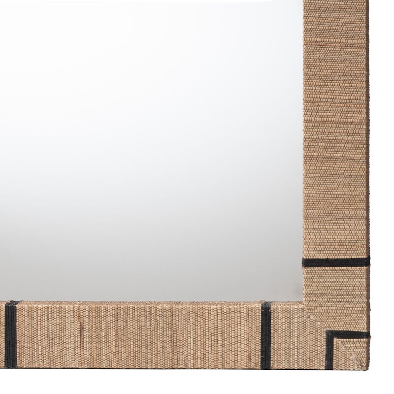 bali & pari Mirai Bohemian Woven Grasscloth Rectangle Accent Mirror