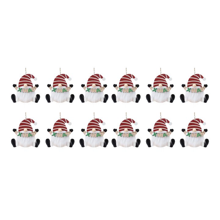 Wood Gnome Ornament (Set of 12)