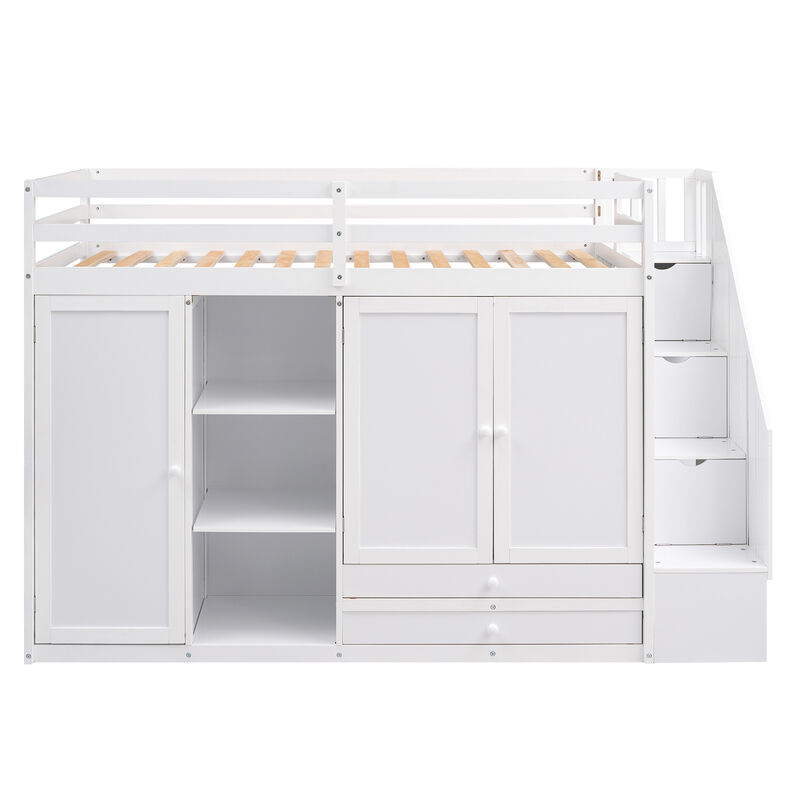 Merax Functional Loft Bed with Wardrobe