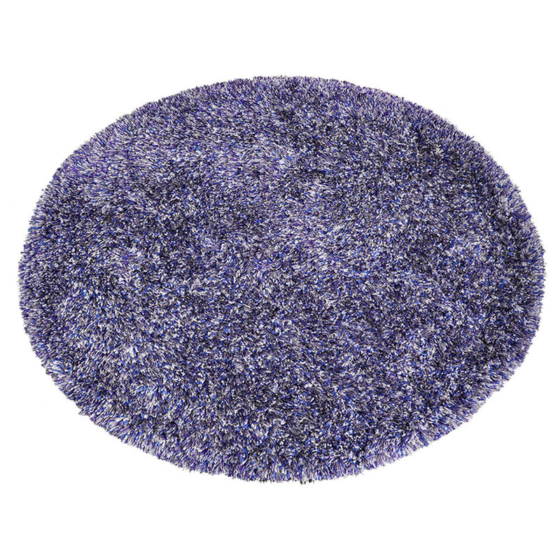 RUGSOTIC CARPETS HAND TUFTED SHAG POLYESTER ECO-FRIENDLY AREA RUGS  - 10'x10', Round, Blue White, Solid Plain Design, High Pile Thick Handmade Anti Skid Area Rugs for Living Room, Bed Room K00111