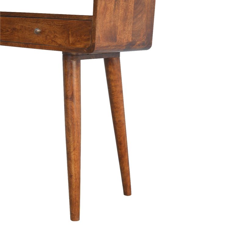 Solid wood Curved Chestnut 2 Darwer  Console Table