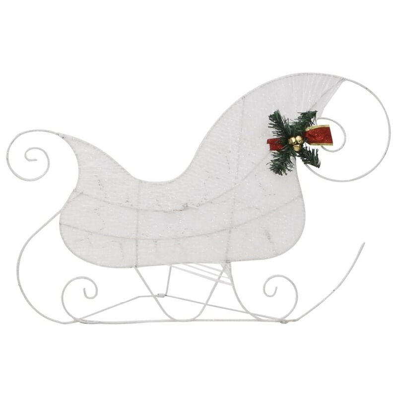 Garden 2pc Reindeer and Sleigh Christmas Decoration, 60 LEDs, White - Benzara