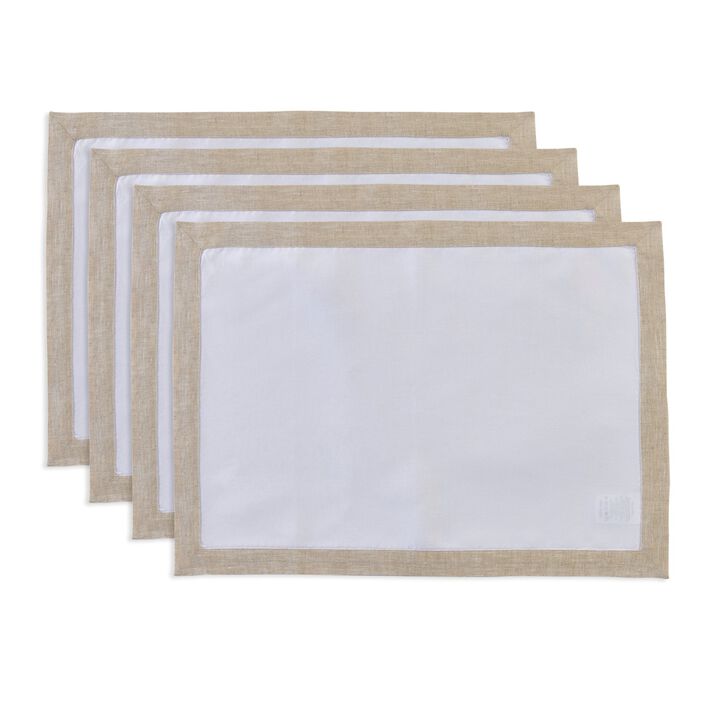 Solino Home 100% Pure Linen Placemats 14 x 19 Inch Set of 4 | Classic
