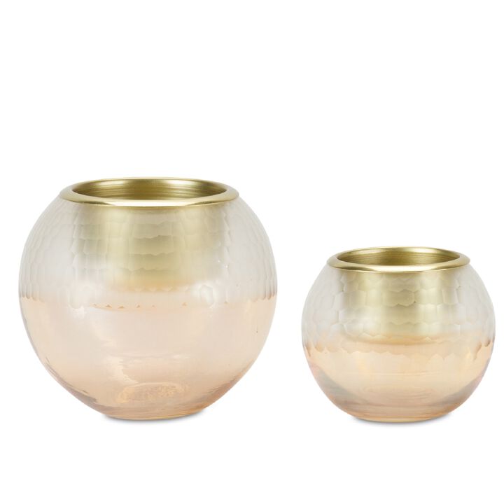 Set of 2 Glass Votive Candle Holders for Home Décor, Weddings & Table Centerpieces