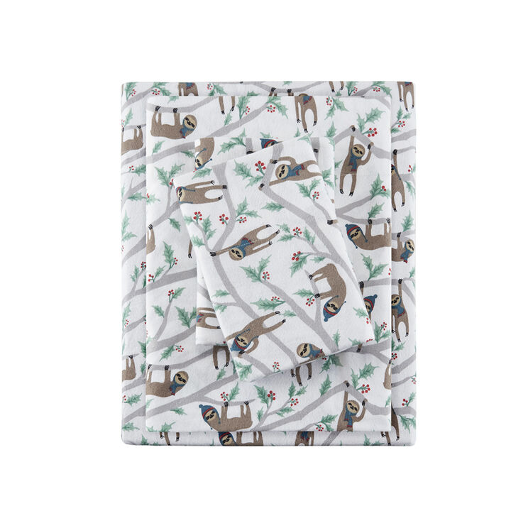 Gracie Mills Persephone 4-Peice Cotton Flannel Sheet Set