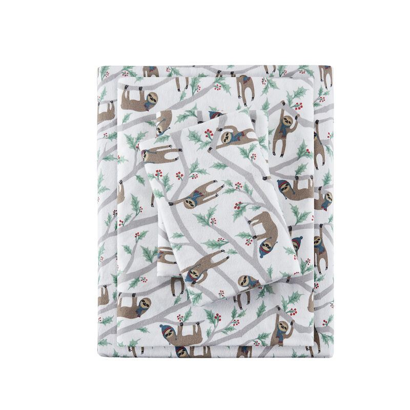 Gracie Mills Persephone 4-Peice Cotton Flannel Sheet Set