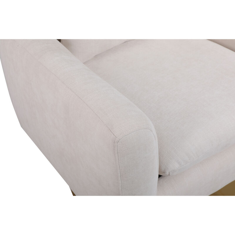 Classic Mid-Century 360-Degree Swivel Accent Chair, Linen