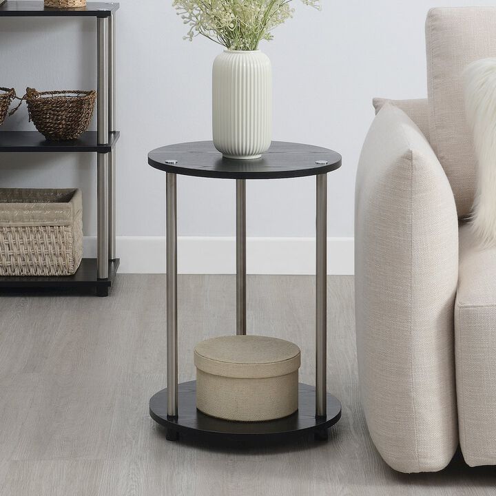 Convenience Concepts Designs2Go No Tools 2 Tier Round End Table