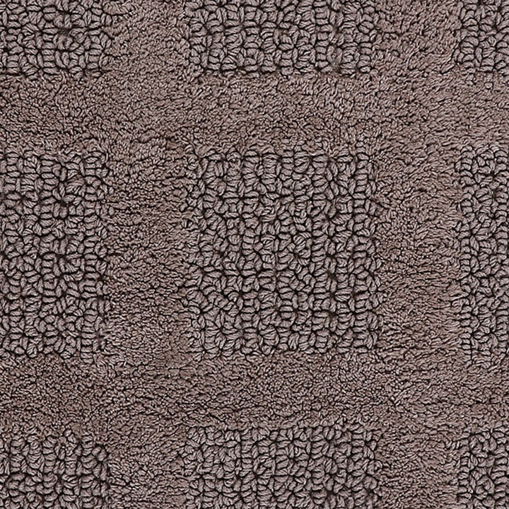 Knightsbridge Square Honeycomb 100% Cotton Reversible Bath Rug 24 X 40 Stone