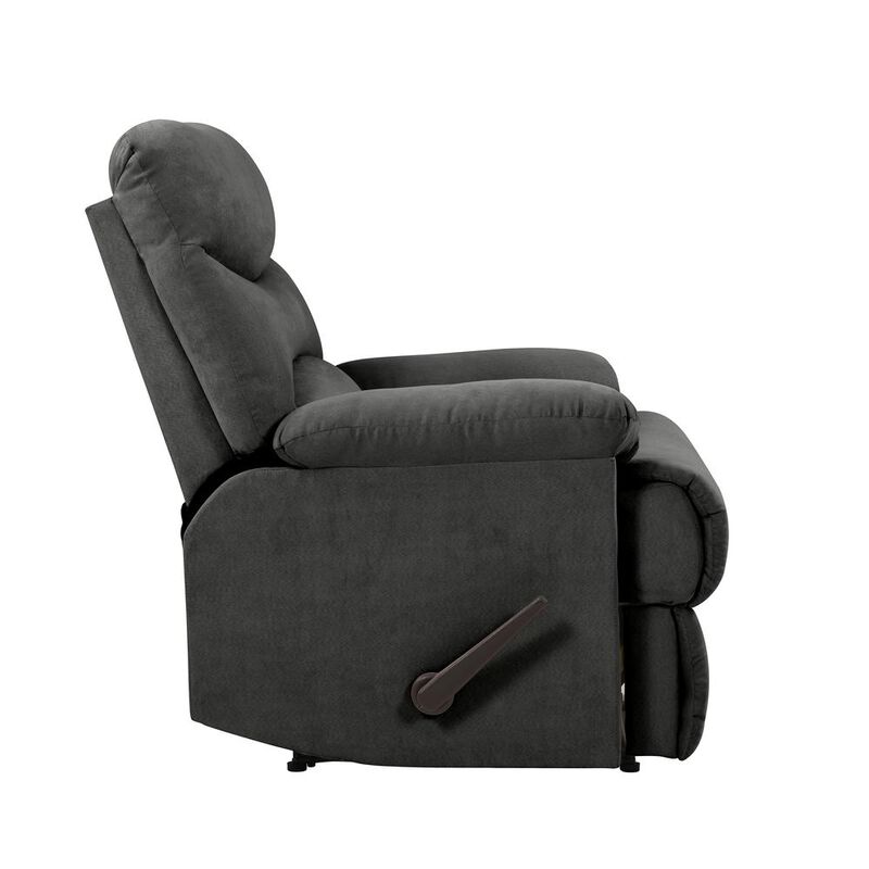 ProLounger Wall Hugger Recliner in Grey Microfiber with Stitched Back