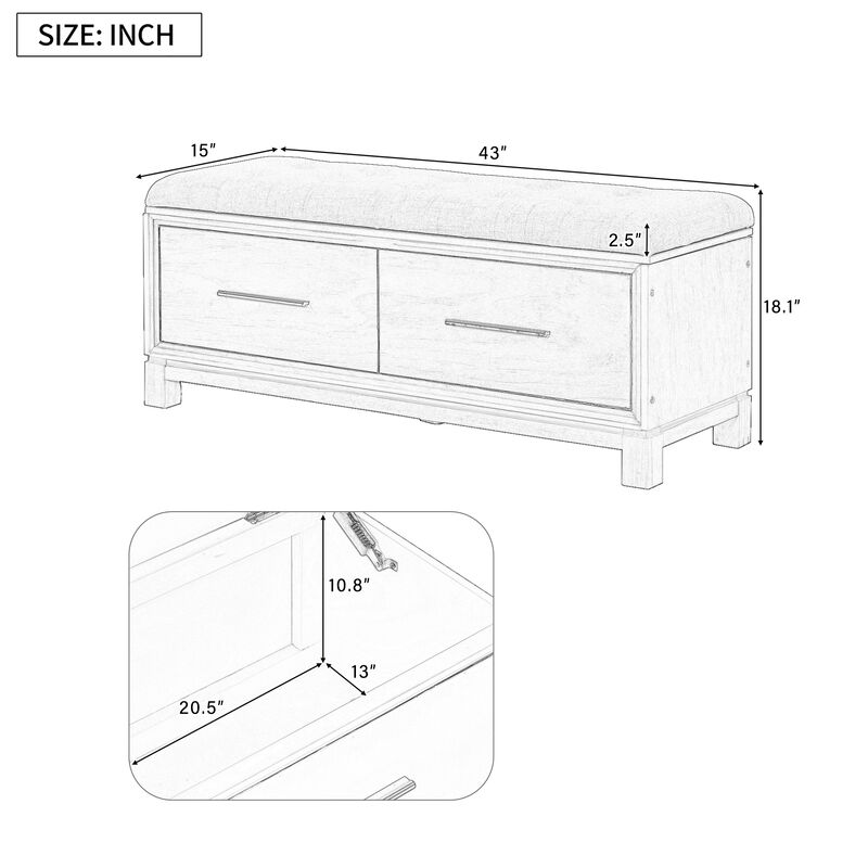 Merax Shoe Storage Bench with Removable Cushion