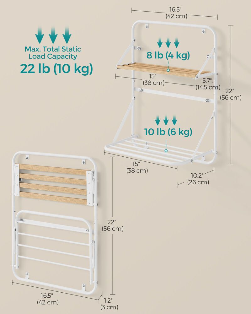Wall-Mounted Clothes Drying Rack for Efficient Laundry Drying and Space-Saving