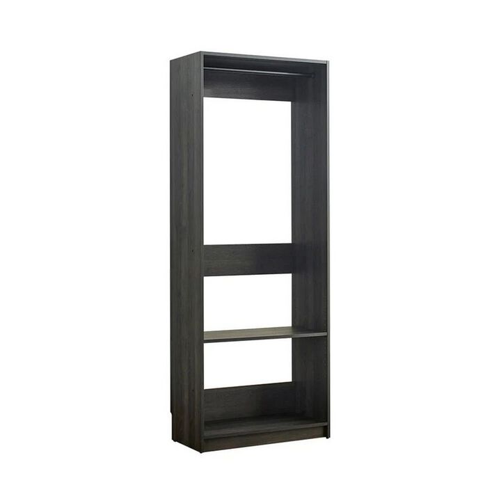 Dee Modular Closet System, 1 Metal Hanging Rod and 1 Shelf, Black Finish