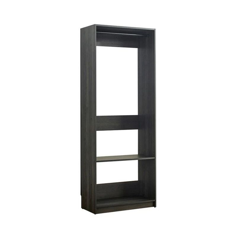 Dee Modular Closet System, 1 Metal Hanging Rod and 1 Shelf, Black Finish