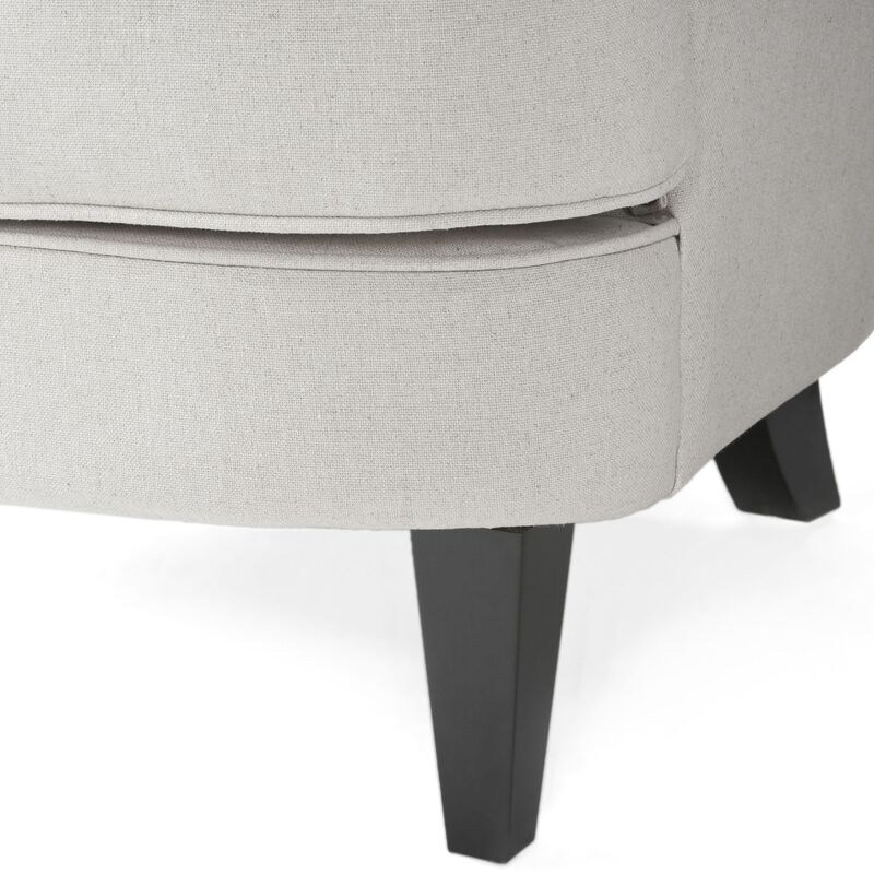 Merax Contemporary Fabric Club Chair and Ottoman Set