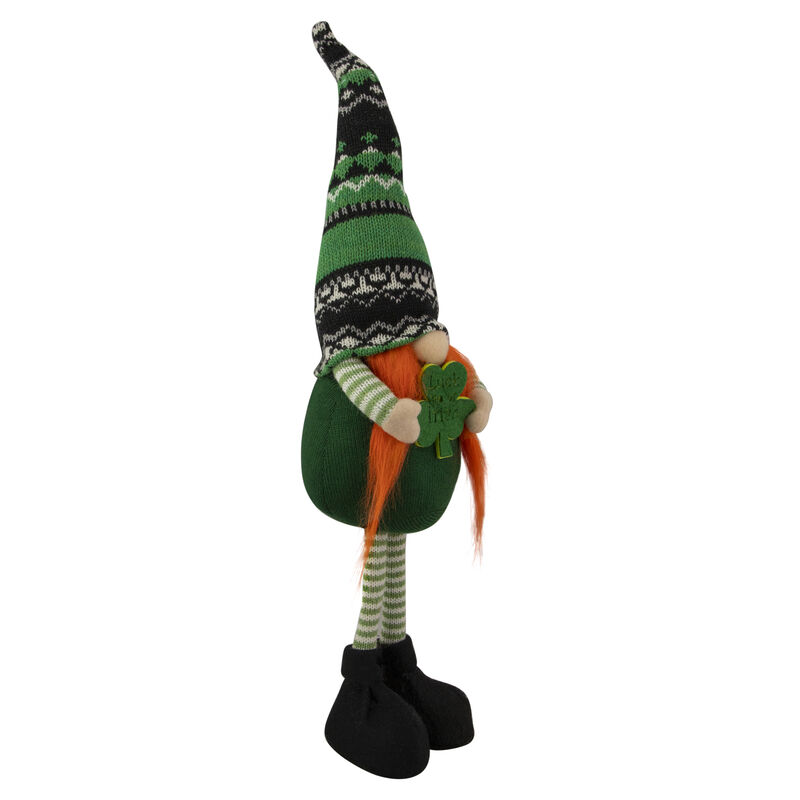 19" Green and Black Leprechaun Girl Gnome Standing St Patrick's Day Figure