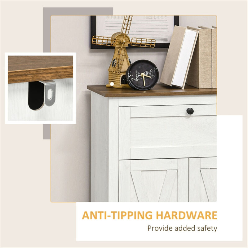 Modern Kitchen Sideboard Buffet, Storage Cabinet & Coffee Bar with Shelves and Drawers