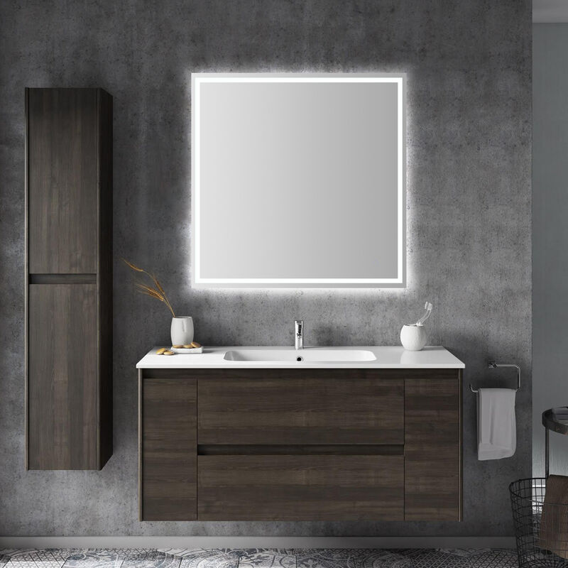 Pax Frameless Antifog Front/Back-Lit Wall Bathroom Vanity Mirror, Smart Touch