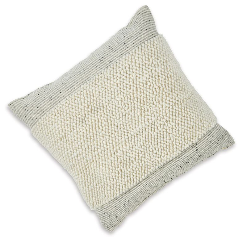 Throw Pillow Set of 4, 20 Inch, Polyester, Handwoven Stripes, Beige Cotton -