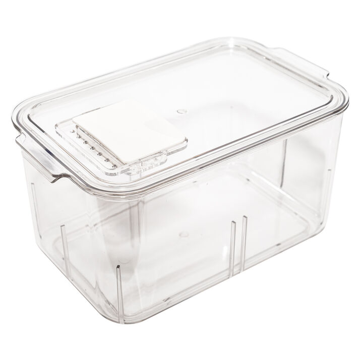 Acrylic Vented Veggie Fridge Produce Organizer Bin